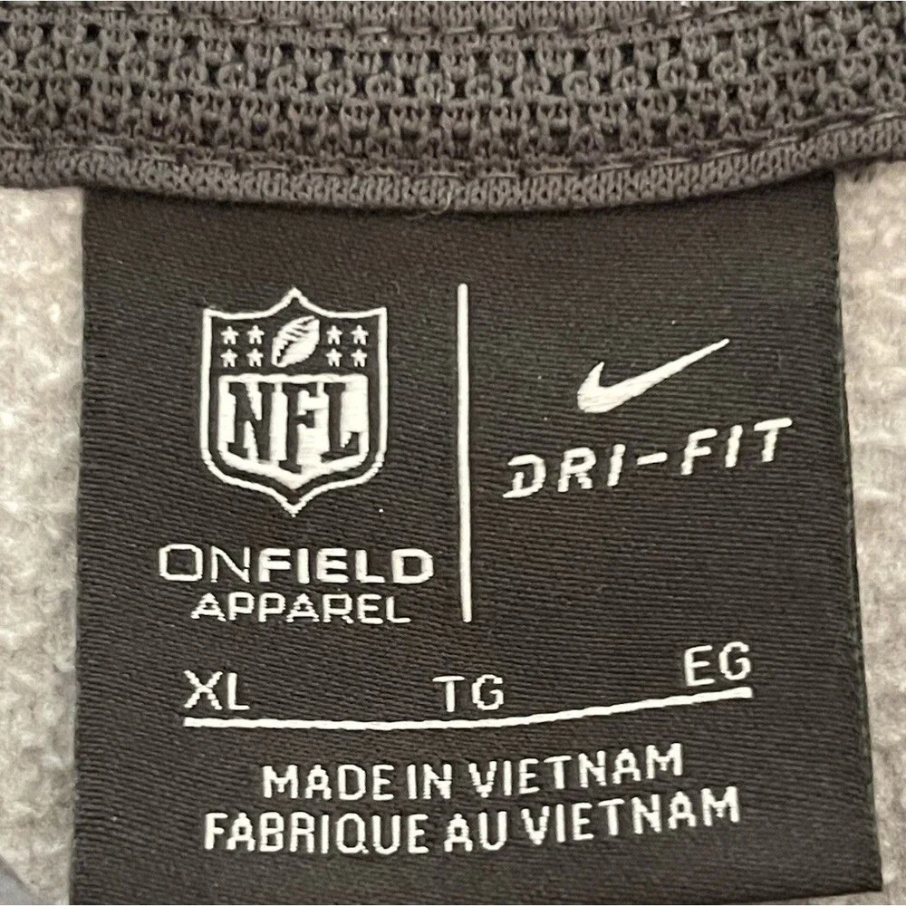 Nike Kansas City Chiefs Crucial Catch Hoodie Dri-Fit Gray Cancer Awareness Sz XL